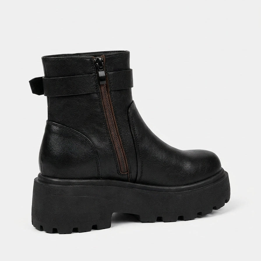 Women's Elsa Platform Leather Boots - 6cm/2.4in