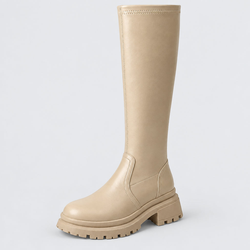 Kate Knee High Back Zip Boots - 8cm/3.2in
