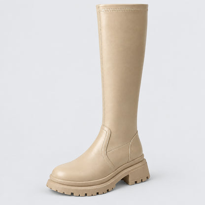 Kate Knee High Back Zip Boots - 8cm/3.2in