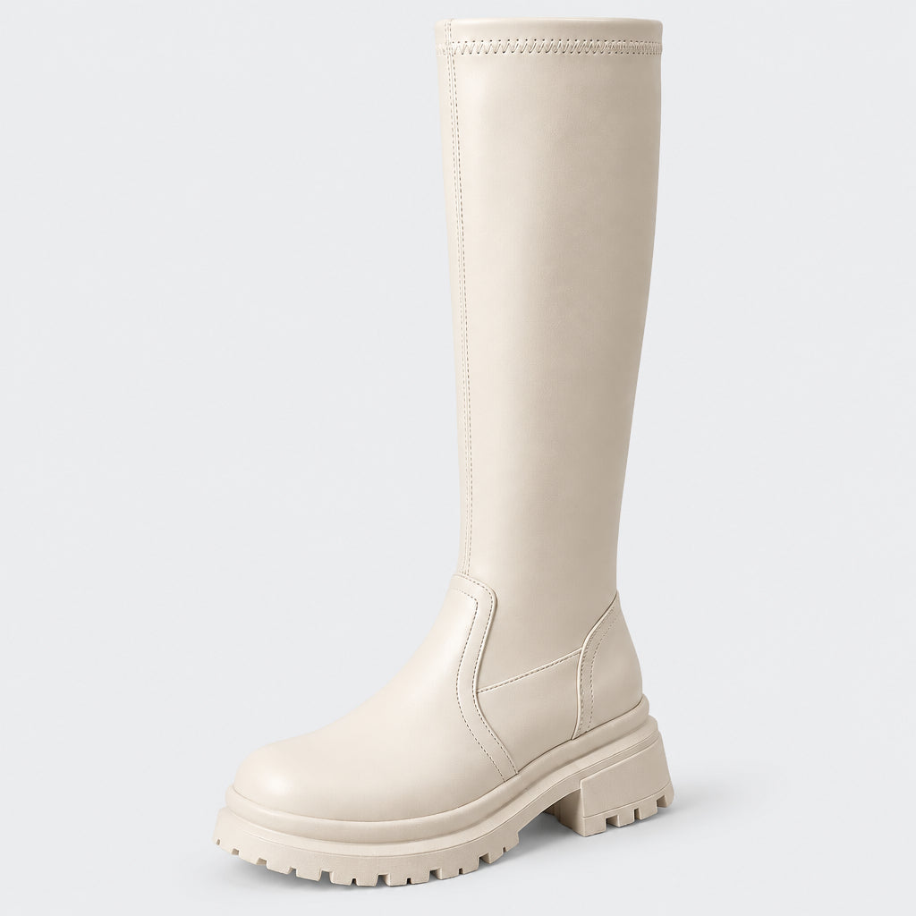 Kate Knee High Back Zip Boots - 8cm/3.2in