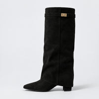 Black Suede Leather