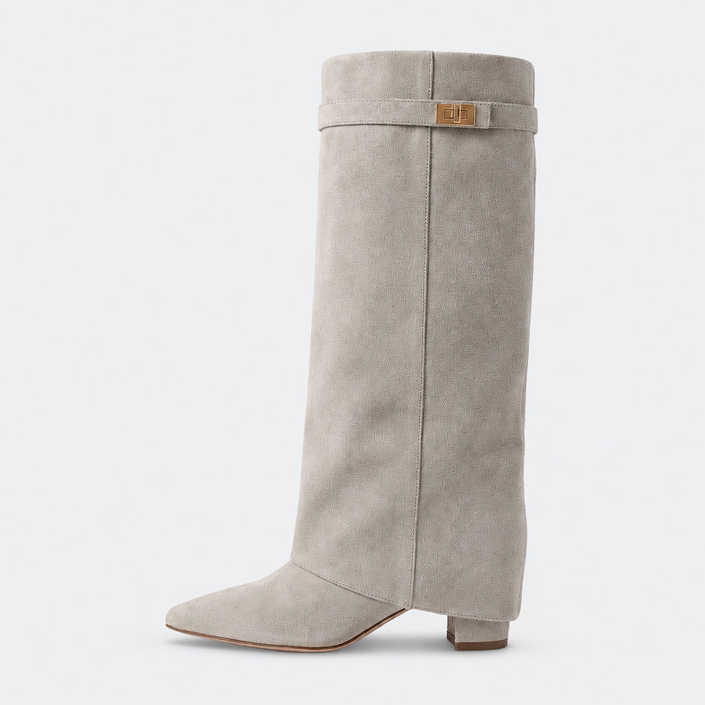 Eris Fold Over Knee High Boots - 9cm/3.5in