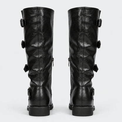 Rafael Knee High Buckle Boots - 10cm/4in