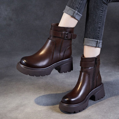 Women's Elsa Platform Leather Boots - 6cm/2.4in