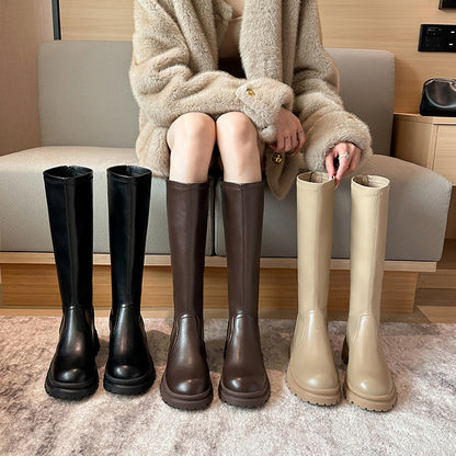 Kate Knee High Back Zip Boots - 8cm/3.2in