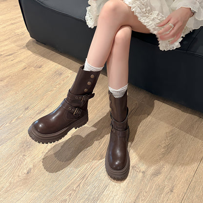 Women's Sydney Platform Strap Boots - 8cm/3.2in